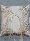 Wedding His her Ring Pillow Beaded   Embroidered  Beautiful