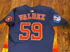 Framber Valdez 2025 Houston Astros Game Used Worn Navy Rainbow Jersey Mlb Auth