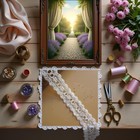 1pc French Vintage Cotton Eyelet Lace Trim - 3 Yard White Embroidered Ribbon    