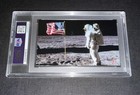 Buzz Aldrin Signed Custom Cut Card 3x5 Psa Slabbed Coa Moonwalker Apollo 11