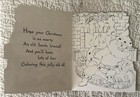 Unused Christmas Santa Train Fireplace Vtg Greeting Card 1950s 1960s Sunshine