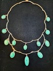 Vintage Handmade Turquoise And Sterling Silver Necklace  Earrings And Ring Set