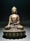 Tibet Tibetan Buddhis Shakyamuni Old Bronze Buddha Dragon Tathagata Statue