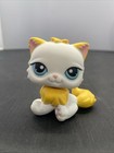 Littlest Pet Shop Lps  207 Vintage Authentic Cat White Yellow Persian Blue Eyes