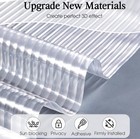 Window Privacy Film 3d Reeded Glass Static Clings Fluted Frosted Decorative W   