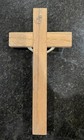Vintage Catholic Wooden Crucifix Wall Cross Metal Jesus Inri 8   