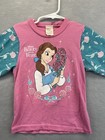 Beauty And The Beast Kids 4 Belle Rose Sleeves Disney Shirt Vintage 90s Usa