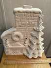 Ceramic Bisque Ready To Paint Christmas Fireplace And Tree Light Up 10x11