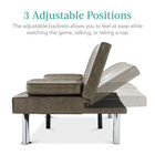 Faux Leather Upholstered Convertible Sofa Bed Futon W  2 Cupholders