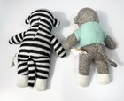 Dan Dee Sock Monkey Plush Set Of 2 Stuffed Animals Dated 2015