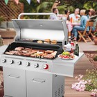 Royal Gourmet Stainless Steel Gas Grill Premier 6-burner Bbq Grill  Silver