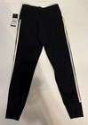 Girls    Adidas Joggers Black With Pastel Stripes  Size 14 Nwt