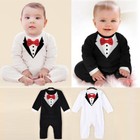 Newborn Baby Infant Gentleman Boy Romper Jumpsuit Bodysuit Outfits Clothes
