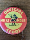 Two 1937 Official Mickey Mouse Store Buttons Disney Kay Kamen Ltd