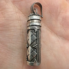 Vintage Sterling Silver Amulet Prayer Pill Box Cylinder Tube Pendant 7 25g 2 9 
