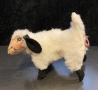 1998 Annalee White Poseable Wool Lamb W  Black Felt Ears   Feet  5    Long 3    Tall
