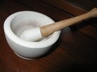 Antique Small Porcelain Mortar   Pestle