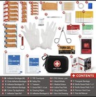 Portable Waterproof First Aid Kit Hard Case Black W  Carabiner   Supplies