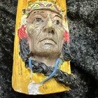 Vintage Native American Indian Chief Horn Resin Yellow 3    Tall 3 5    Diameter