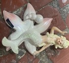 Vintage Ceramic Mermaid Wall Plaque Blonde Lefton 1950   s Tip Tail Break