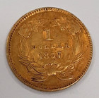 1857 Princess Head Gold  1 Dollar Type 3 Large Head Ef Details scratches