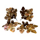 4 Vtg Mcm Brass Copper Metal Oak Leaves W Wooden Acorn Wall Hanging Wall Art 70s