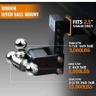 Tow   Stow Adjustable Trailer Hitch Ball Mount 2 5  Receiver 7  Drop Tri-ball
