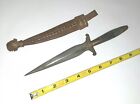 Philippine Filipino Dagger Knife Antique Bolo Fixed Leather Sheath Scabbard