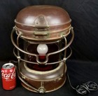 Rare Japanese Dome-shaped Ship Light Electric Lamp Antique Made By Nippon Sento