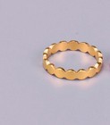 Fashion Women   Girl Titanium Stainless Steel Gold Round Dots Ring 5-8