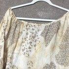 Vintage Carolina Colours Plus Women 26 Sheer Blouse Beige Bell Sleeve Floral Usa