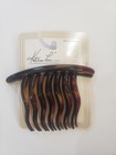 Vintage Side Hair Comb Faux Tortoise Shell   Black Pair Made In France 1990 s 