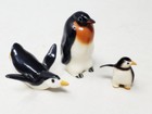Hagen-renaker - 3 Penguins - Emperor - Baby - Sliding - Miniature Figurines