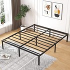 18 Inch Metal Platform Bed Frame Full Size Sturdy Steel Slat Support Black