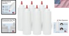 6 Pack 16oz Empty Squeeze Bottles  Wide Mouth  Red Tip  Leak Proof