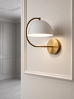 Mid Century Modern Vintage Brass Dome Wall Sconce Stilnovo Style Wall Lamp