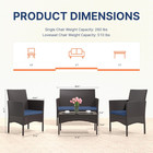 4-piece Outdoor Patio Furniture Set  Wicker Rattan Chairs   Sofa With Cushions A