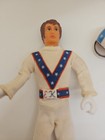 Original Evel Knievel Figure W  Light Blue Stripe Helmet Color Belt  