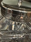 English Cut Crystal Inkwell With Sterling Silver Collar And Lid  By R s Ltd