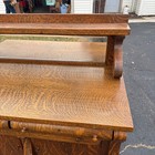Beautiful Antique Tiger Oak Sideboard Buffet Mirrored Cabinet Empire Style