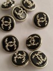 Silver Lot Of Ten 20 Mm Designer Cc Vintage Button Silver Tone Chanel 10 Buttons