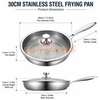 Pure Titanium Hammered 11 81  Pan W lid  Multifunctional Ultra-durable Non Stick