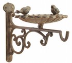 Cast Iron Bird Bath   Seed Feeder Plant Hanger Wall Mounted Bracket Outdoor