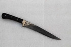 Vintage Mughal Kard Dagger Indo-persian Iron Blade Silver Inlaid Work Black Wood