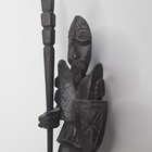 Vintage Hand Carved Wooden Warrior Statuette figurine
