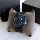 Bulova Marine Star-98b308-men s Black Rubber Strap Quartz Watch Blue Dial 44mm