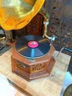 Vintage Brass Gramophone Phonograph   Home Decor  Brass   Wood Articles