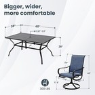 7 Piece Outdoor Patio Dining Set Swivel Chairs  rectangle Table W  Umbrella Hole