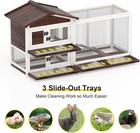 Rabbit Hutch Indoor Outdoor 2 Story Bunny Cage With 3 No Leak Trays