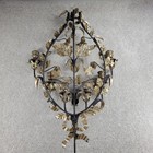 Vtg Hollywood Regency Gold Gilt Tole Wall Candelabra Leaf Sconce Large Ornate